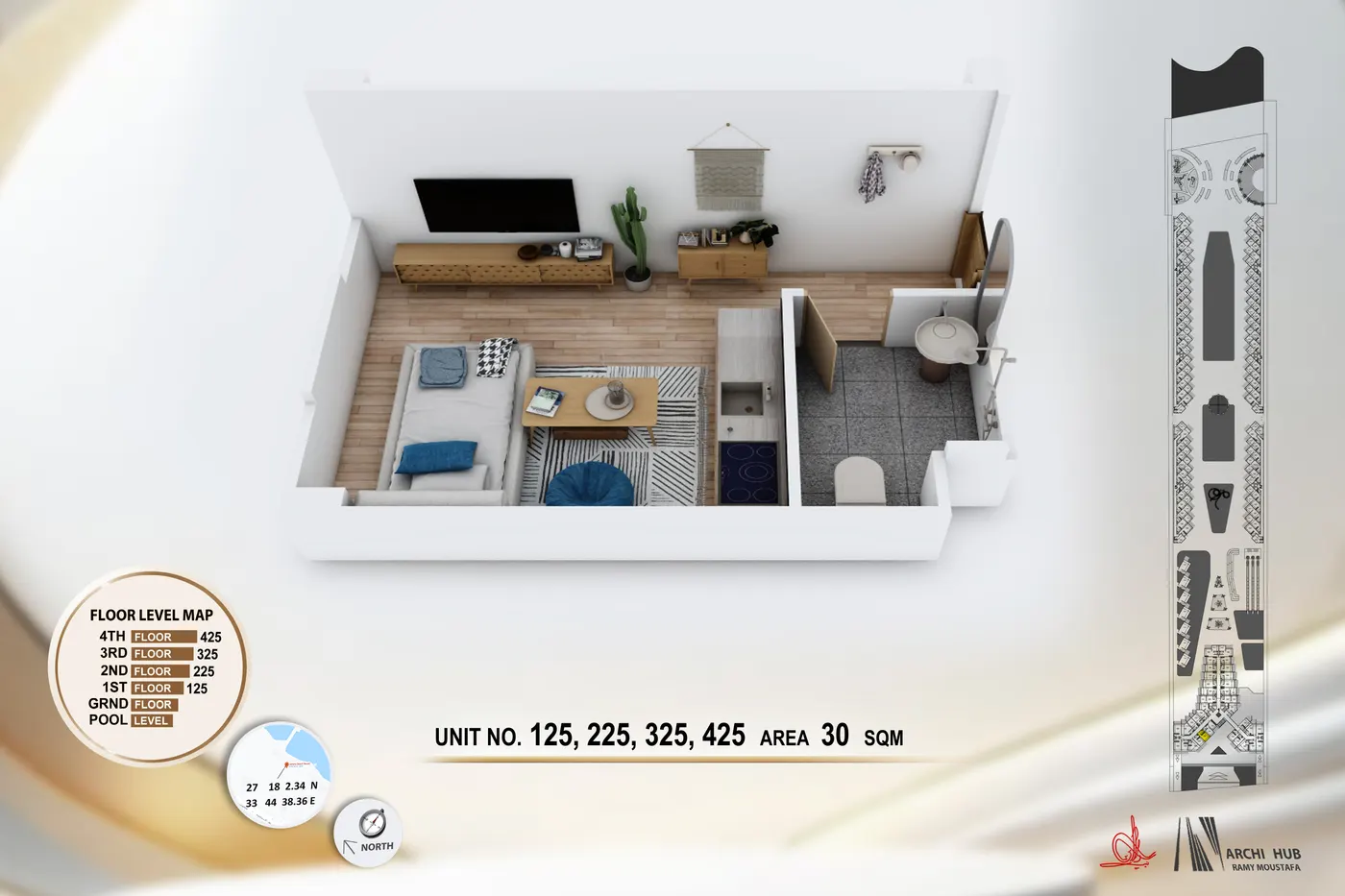 Unit 325 floor plan render