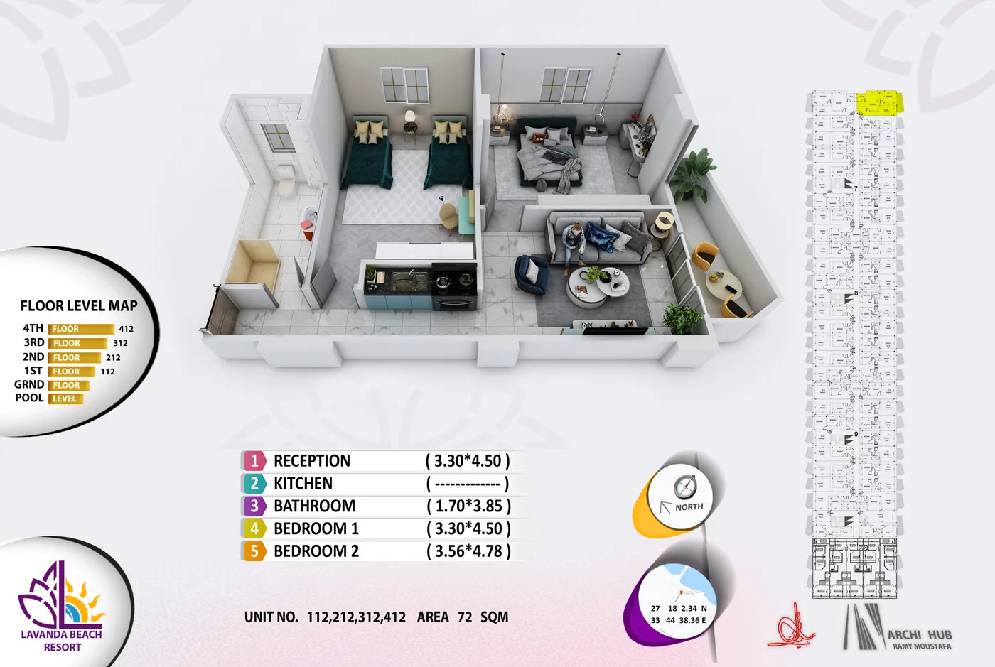 Unit 112 floor plan render