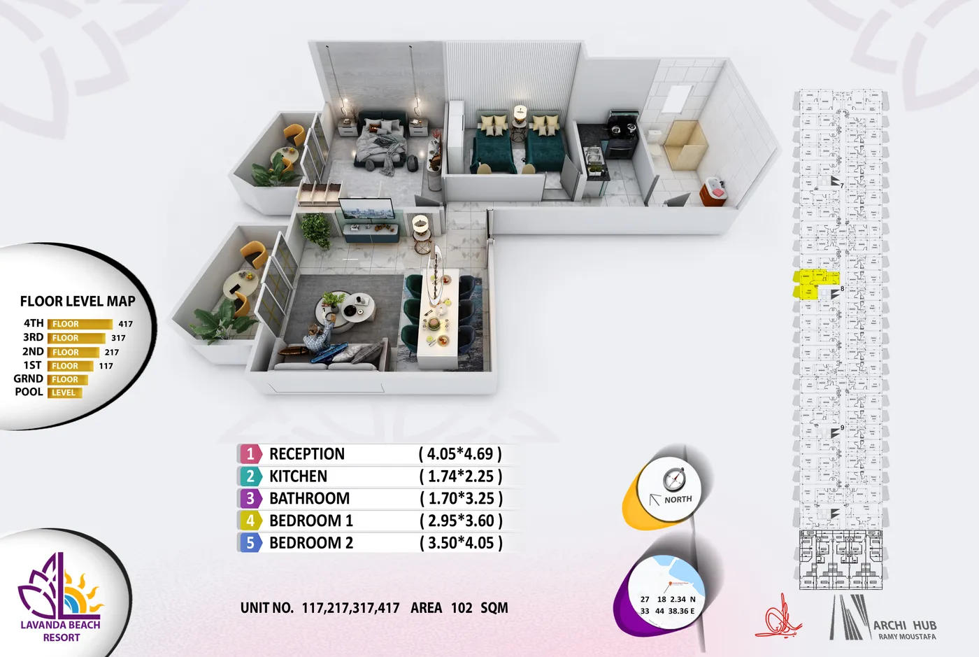 Unit 217 floor plan render