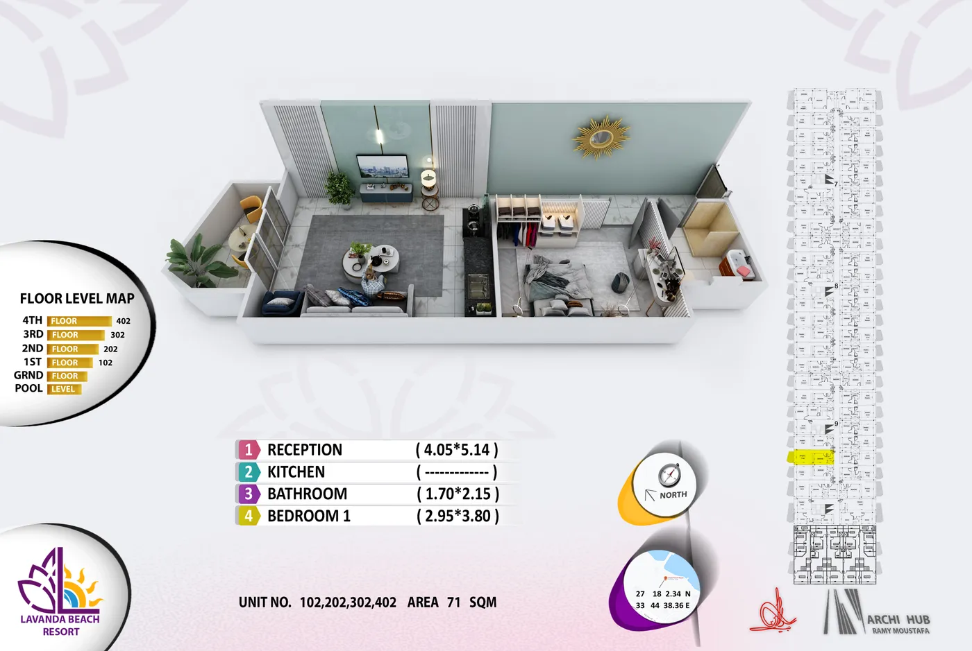Unit 102 floor plan render