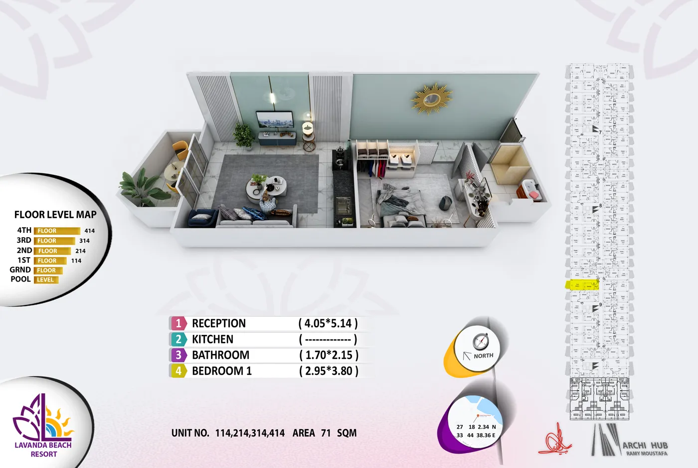 Unit 314 floor plan render