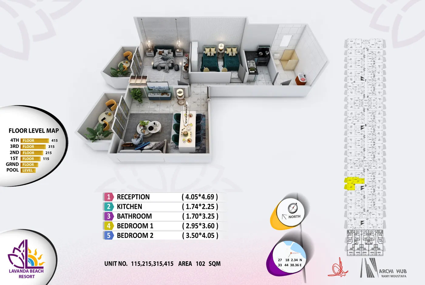 Unit 315 floor plan render