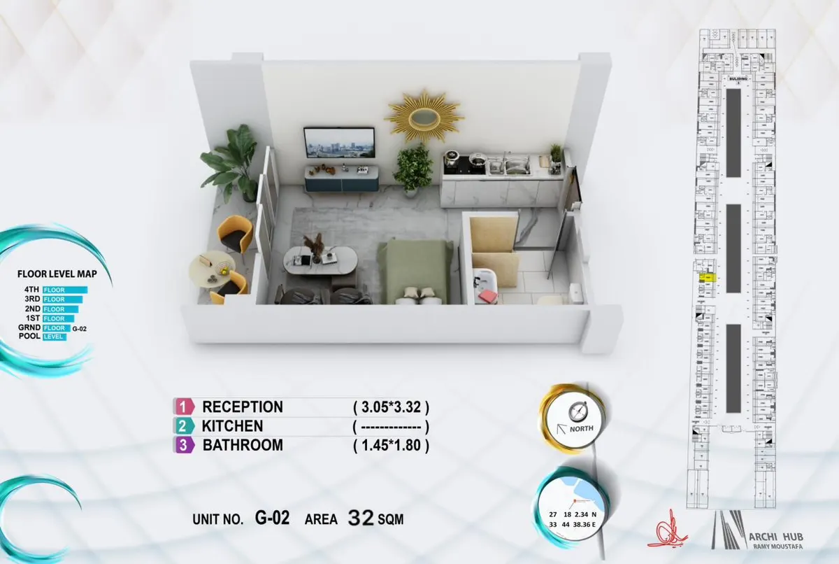 Unit G2 floor plan render
